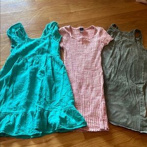 Charming Kids Dress Set - Teal, Pink, and Olive